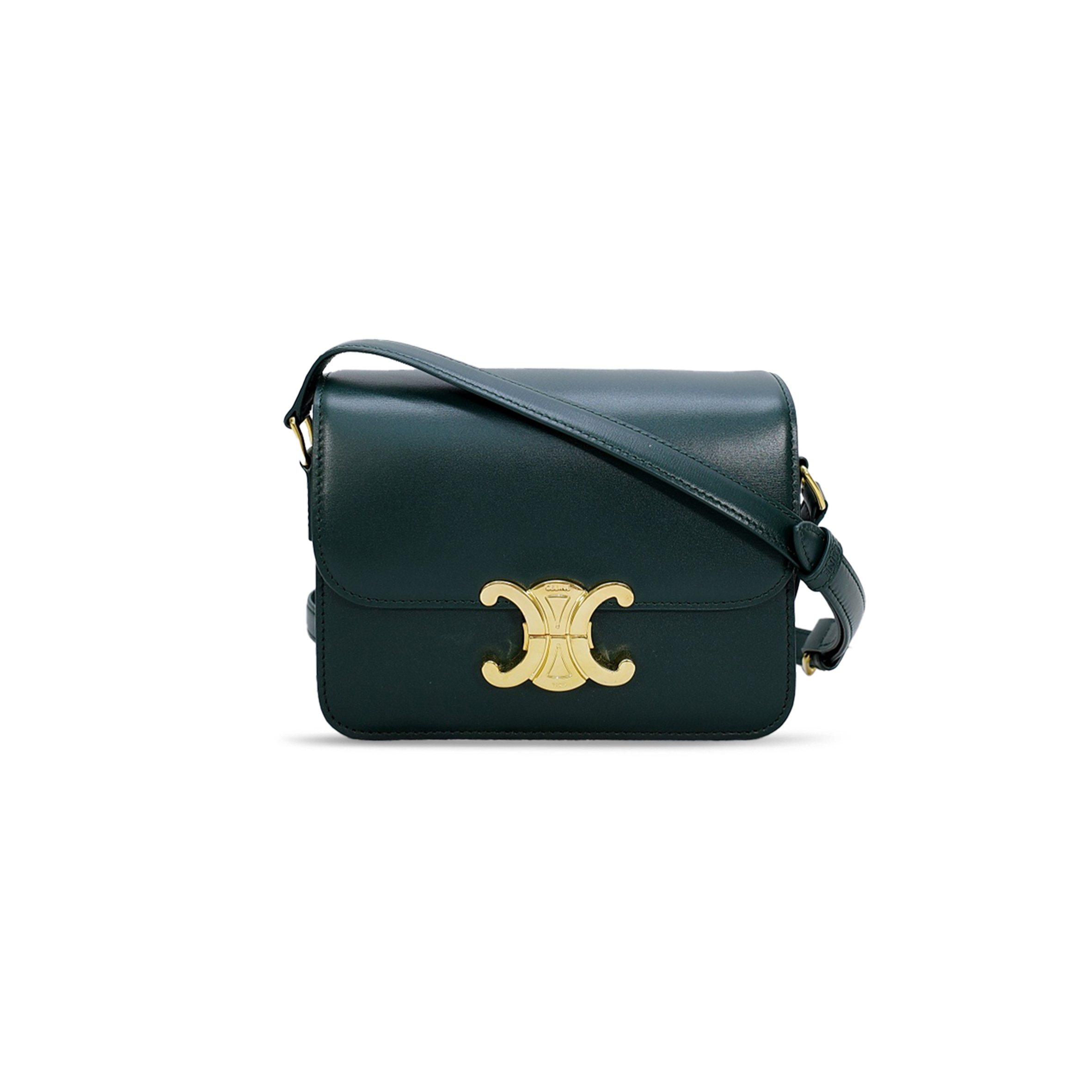 CELINE SMALL TEEN TRIOMPHE BAG IN CANVAS CALFSKIN 188423BF4.10GL (18.5*14*6cm)